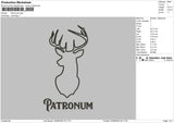 Deer Shadow 01 Embroidery File 6 sizes