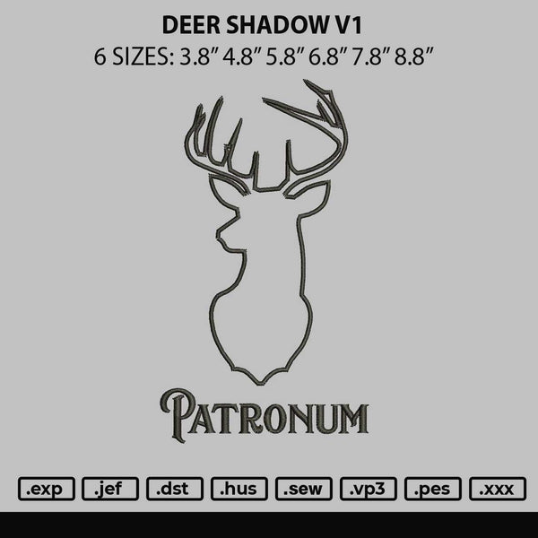 Deer Shadow 01 Embroidery File 6 sizes