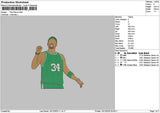 Player 34 Embroidery File 6 sizes