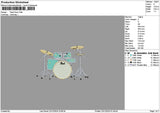 Drum2312 Embroidery File 6 sizes