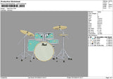 Drum2312 Embroidery File 6 sizes