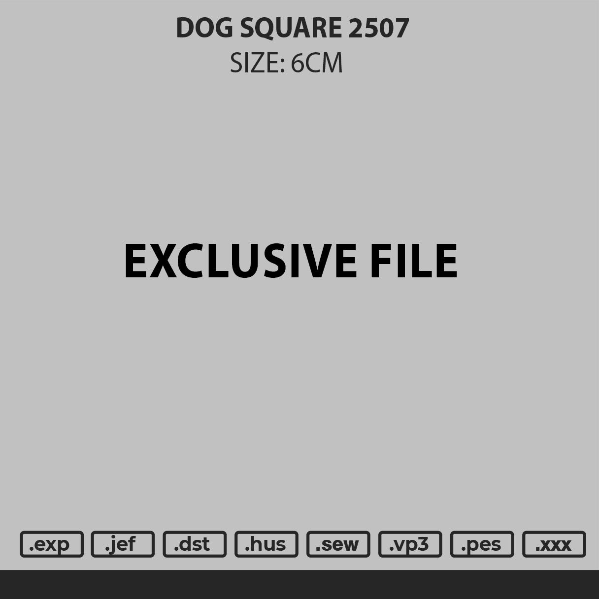 Dog Square 2507 Embroidery File 6 sizes