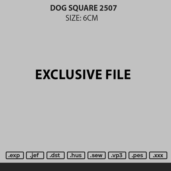 Dog Square 2507 Embroidery File 6 sizes