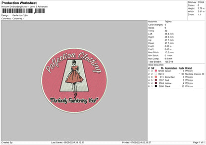 Perfectioncircle Embroidery File 6 sizes