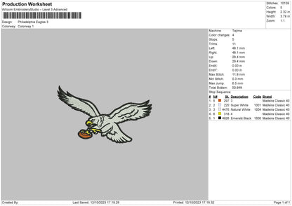 Eagle Sports Embroiery File 6 sizes