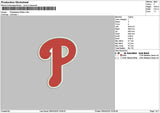 P Logo 0804 Embroidery File 6 sizes