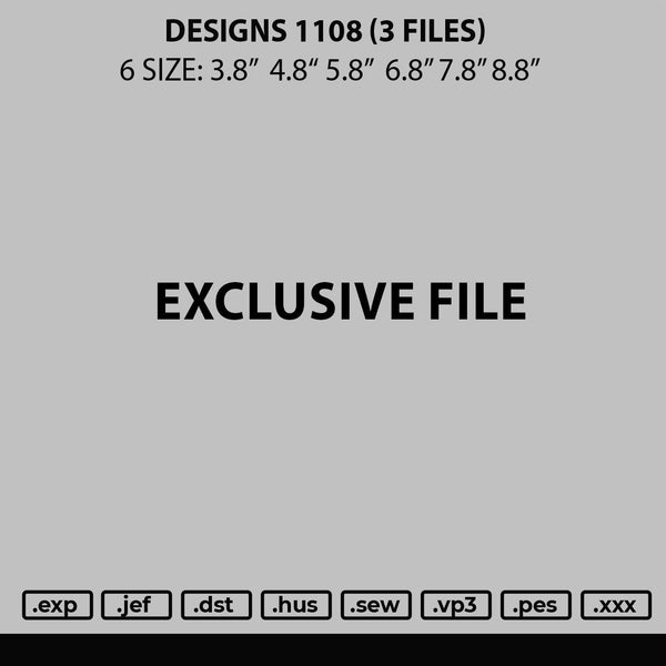 Designs 1108 Embroidery 3 Files