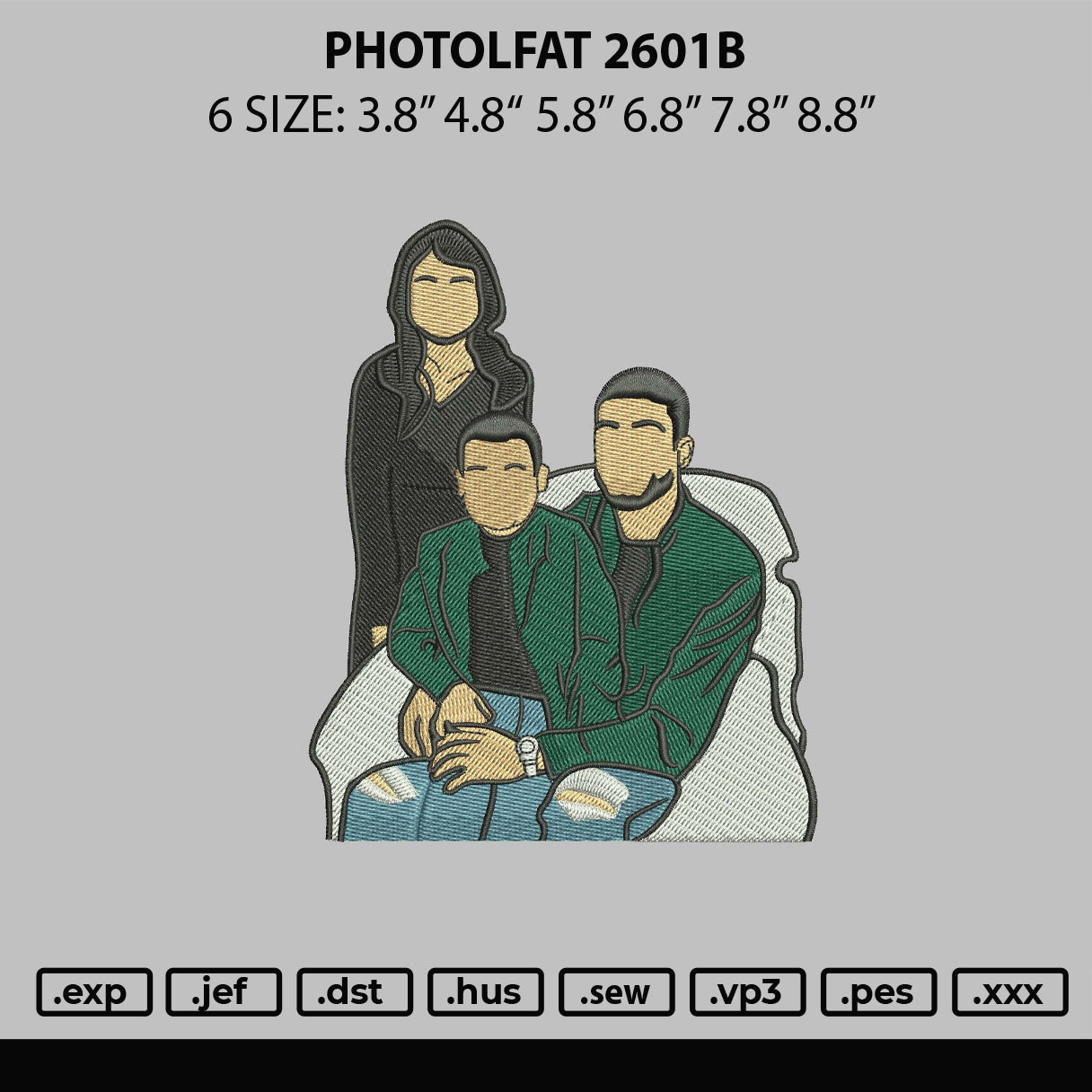 Photoflat 2601b Embroidery File 6 sizes
