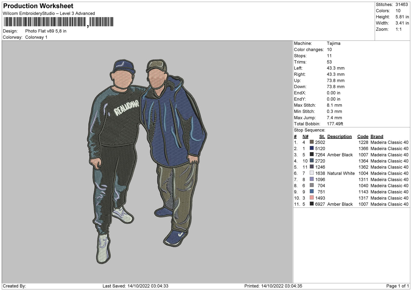 Photoflat V89 Embroidery File 6 sizes