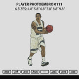 Player Photoembro 0111 Embroidery File 6 sizes