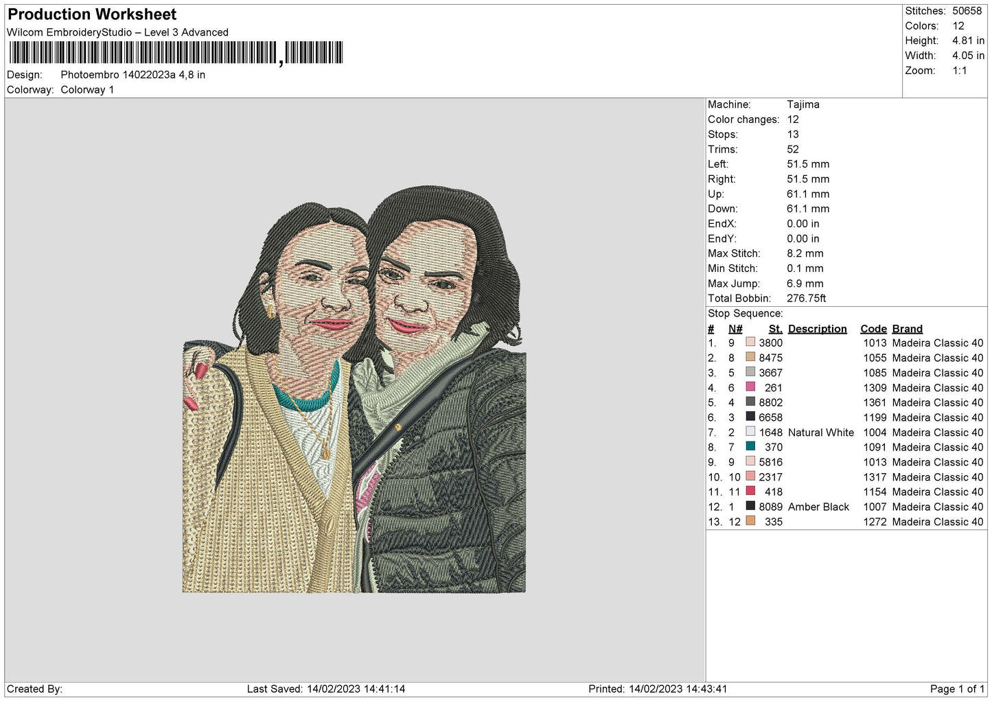 Photoembro 1402a Embroidery File 6 sizes