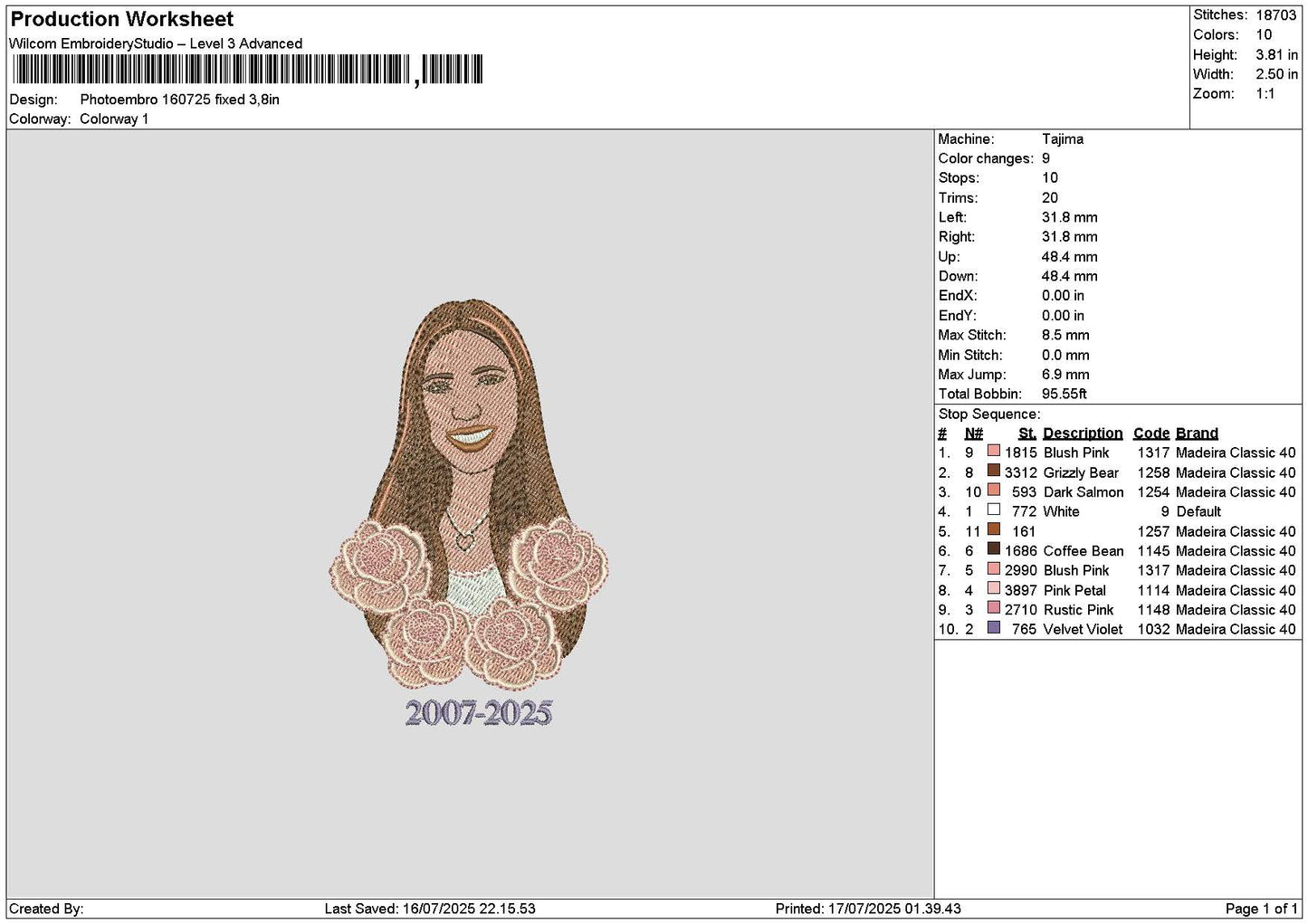 Photoembro 1607 Embroidery File 6 sizes