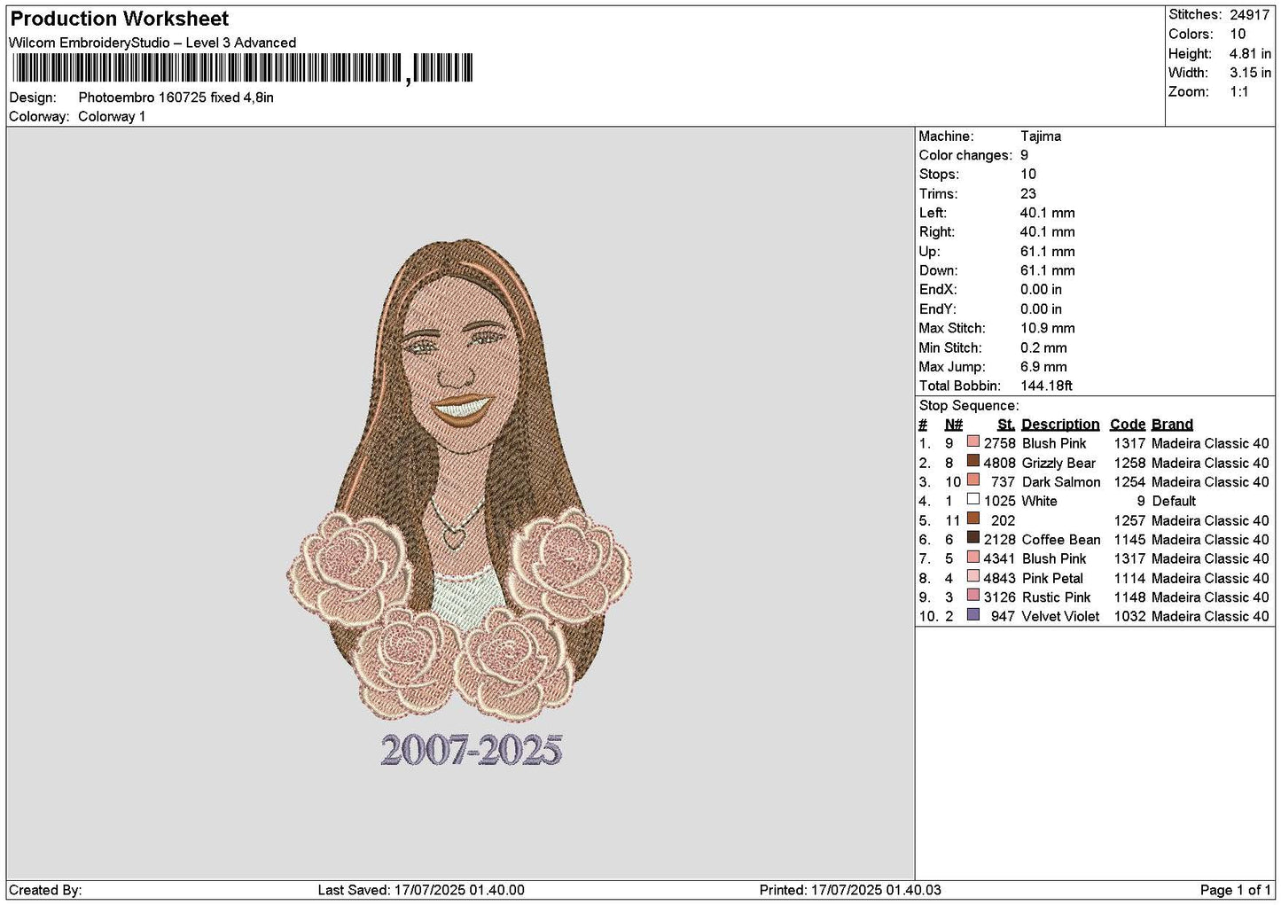 Photoembro 1607 Embroidery File 6 sizes