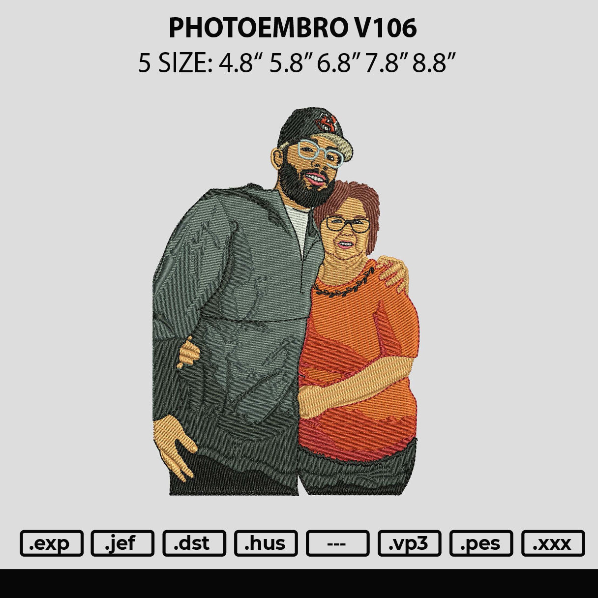 Photoembro V106 Embroidery File 6 sizes
