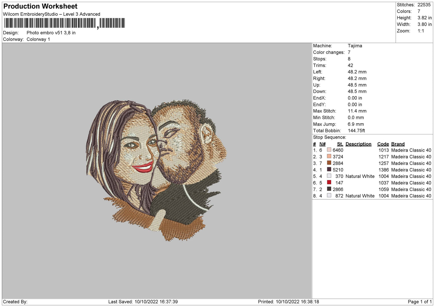 Photo Embro V51 Embroidery File 5 sizes