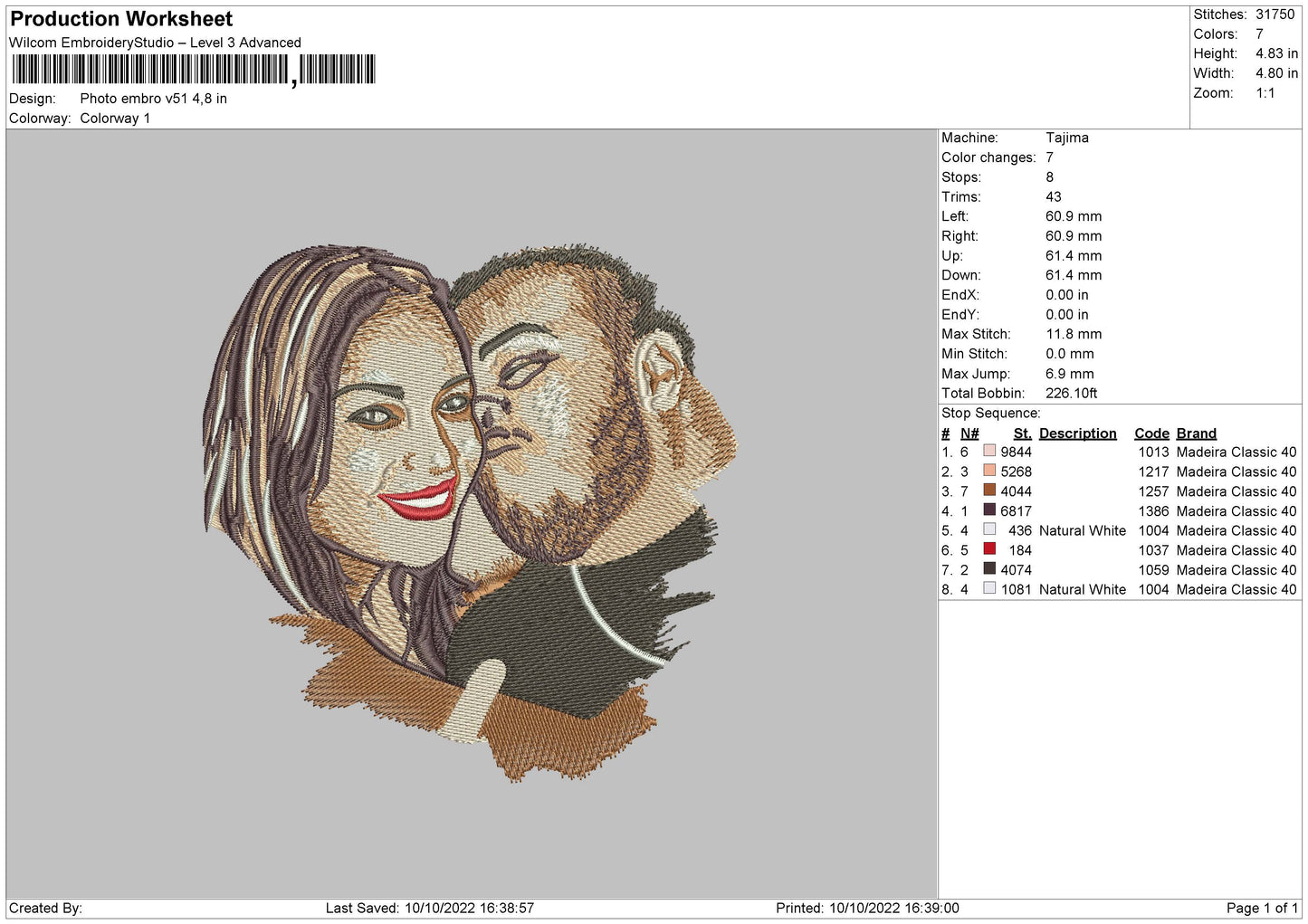 Photo Embro V51 Embroidery File 5 sizes
