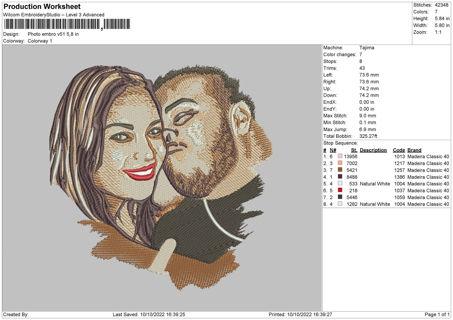 Photo Embro V51 Embroidery File 5 sizes