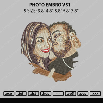Photo Embro V51 Embroidery File 5 sizes