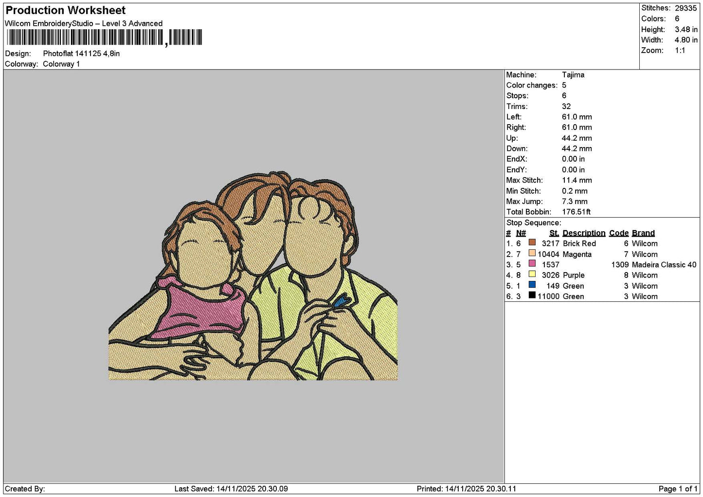 Photoflat 1411 Embroidery File 6 sizes