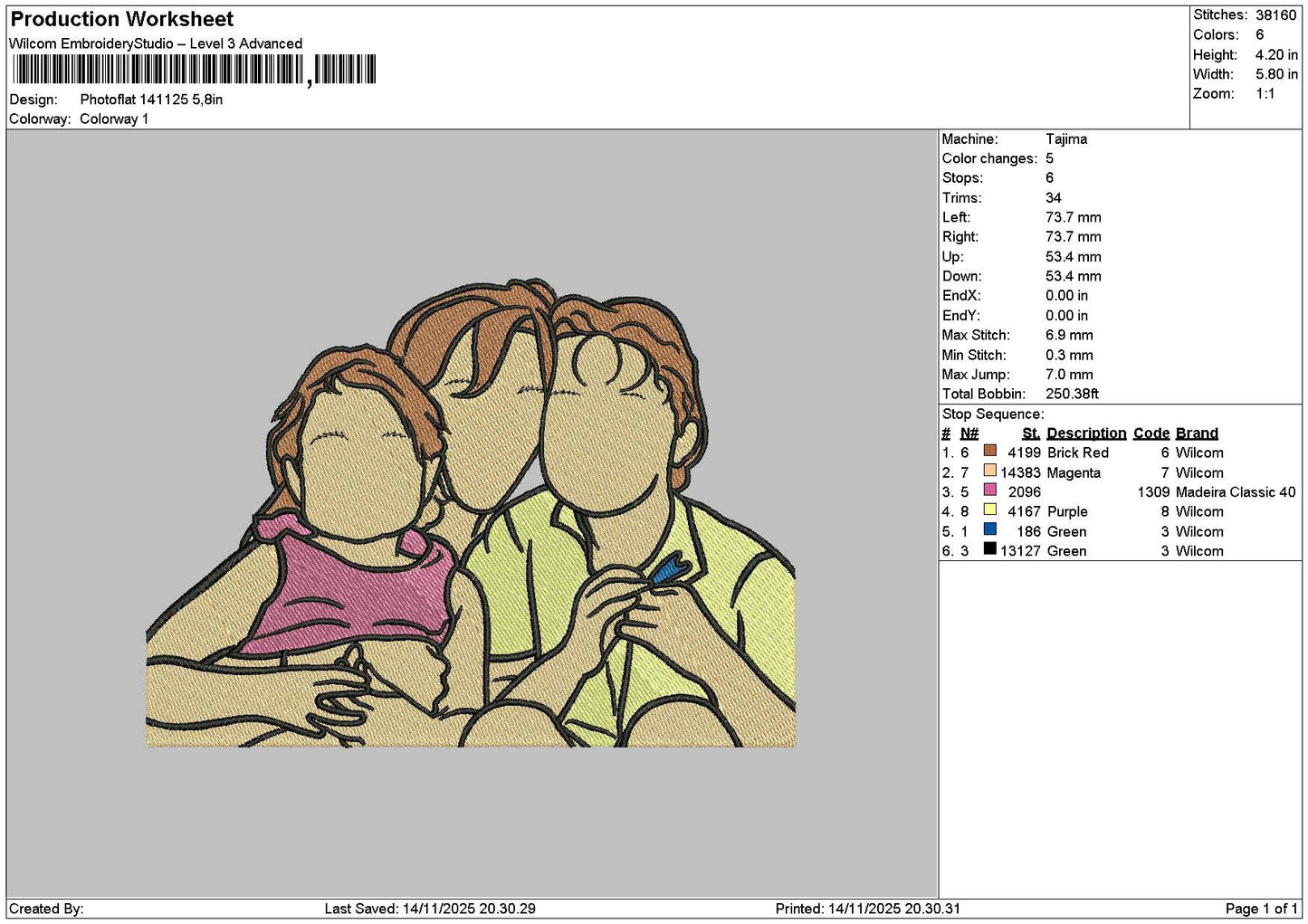 Photoflat 1411 Embroidery File 6 sizes