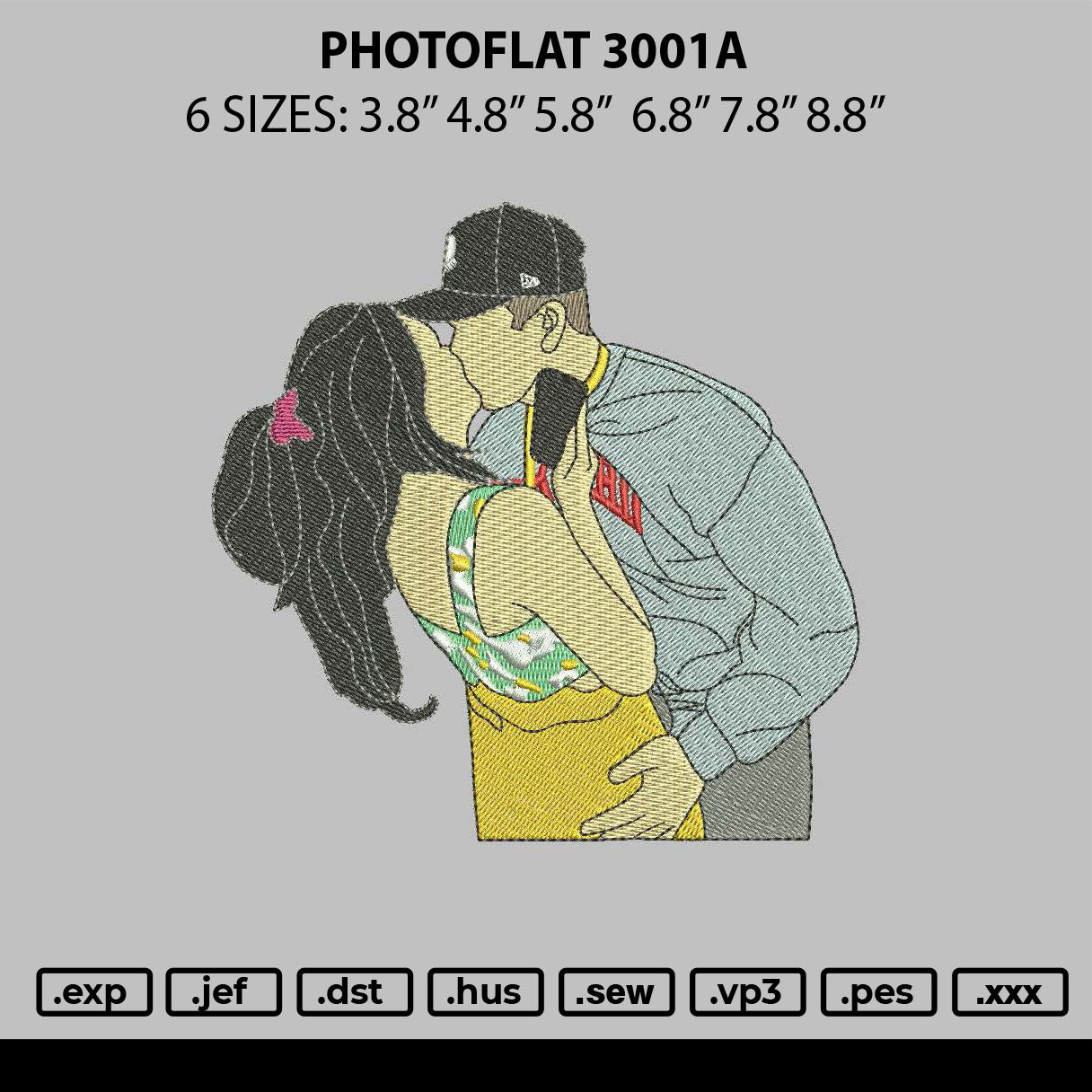 Photoflat 3001a Embroidery File 6 sizes