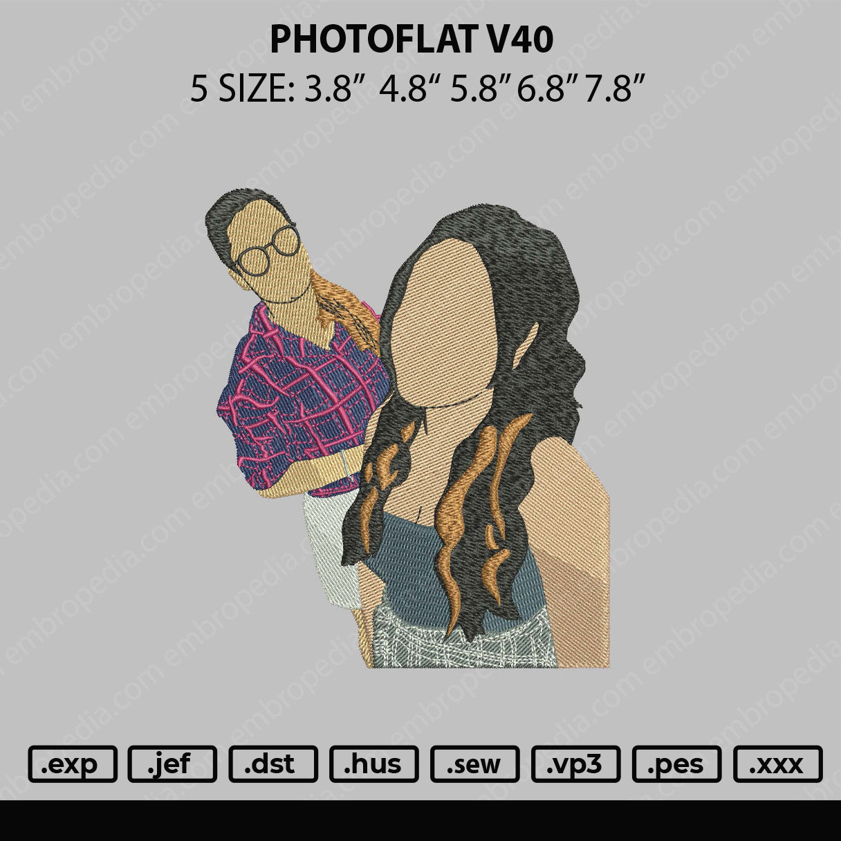 Photoflat V40 Embroidery File 5 sizes