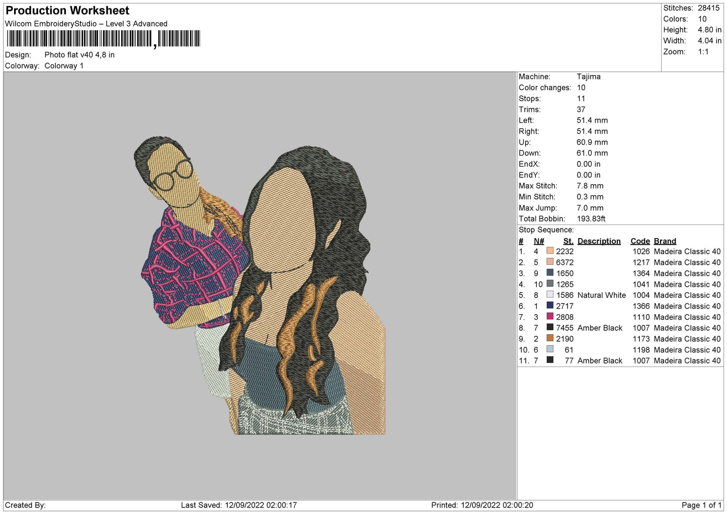 Photoflat V40 Embroidery File 5 sizes