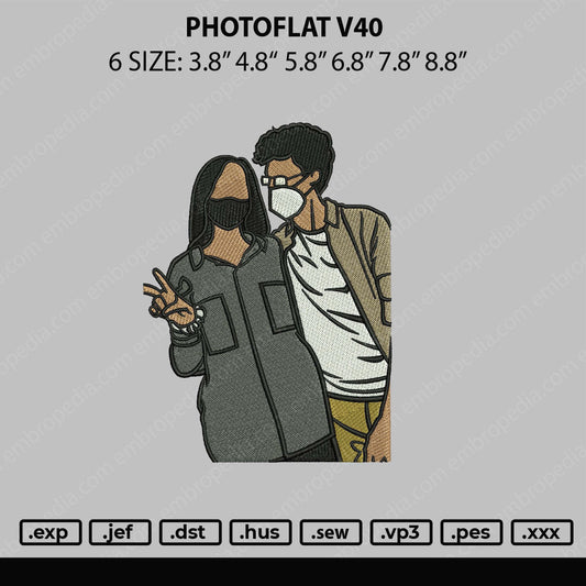 Photoflat V40 Embroidery File 6 sizes