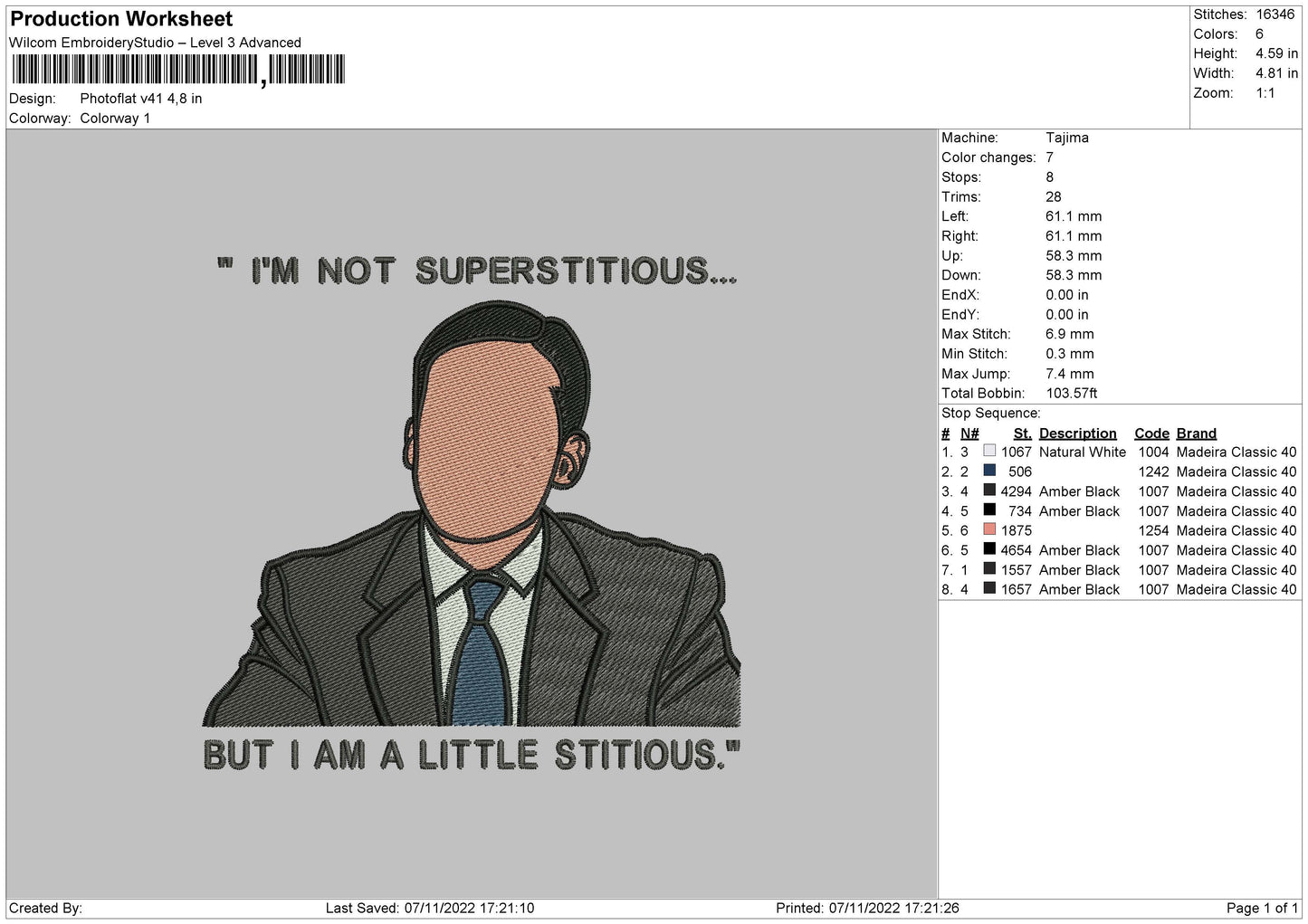Photoflat V41 Embroidery File 6 sizes