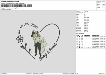 Photoflat Wedding Embroidery File 6 sizes