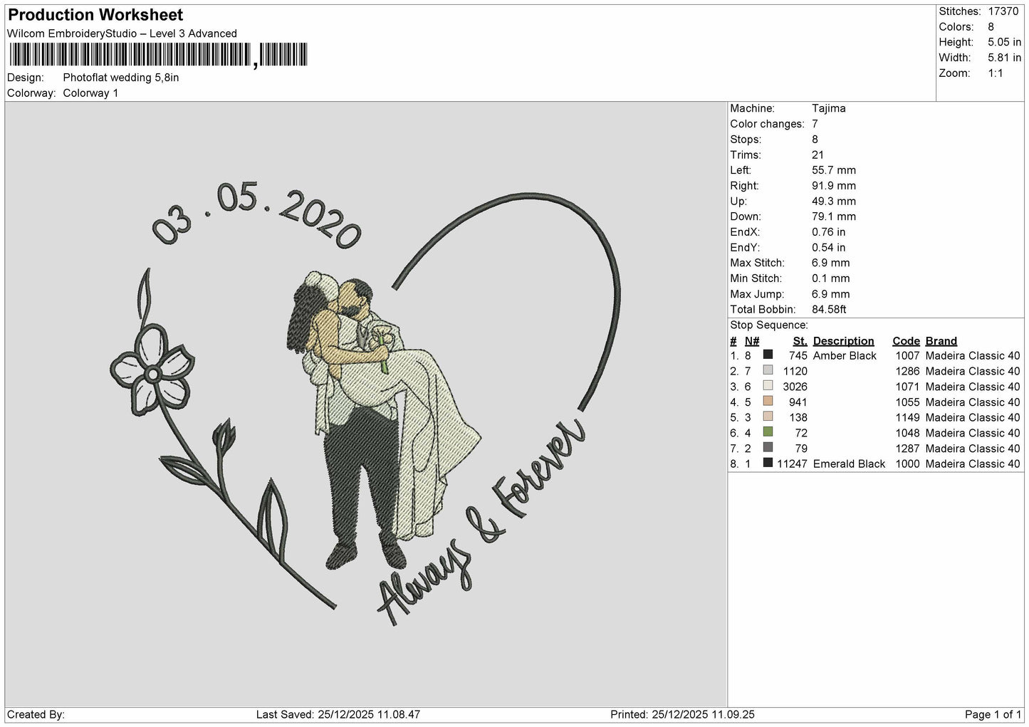 Photoflat Wedding Embroidery File 6 sizes