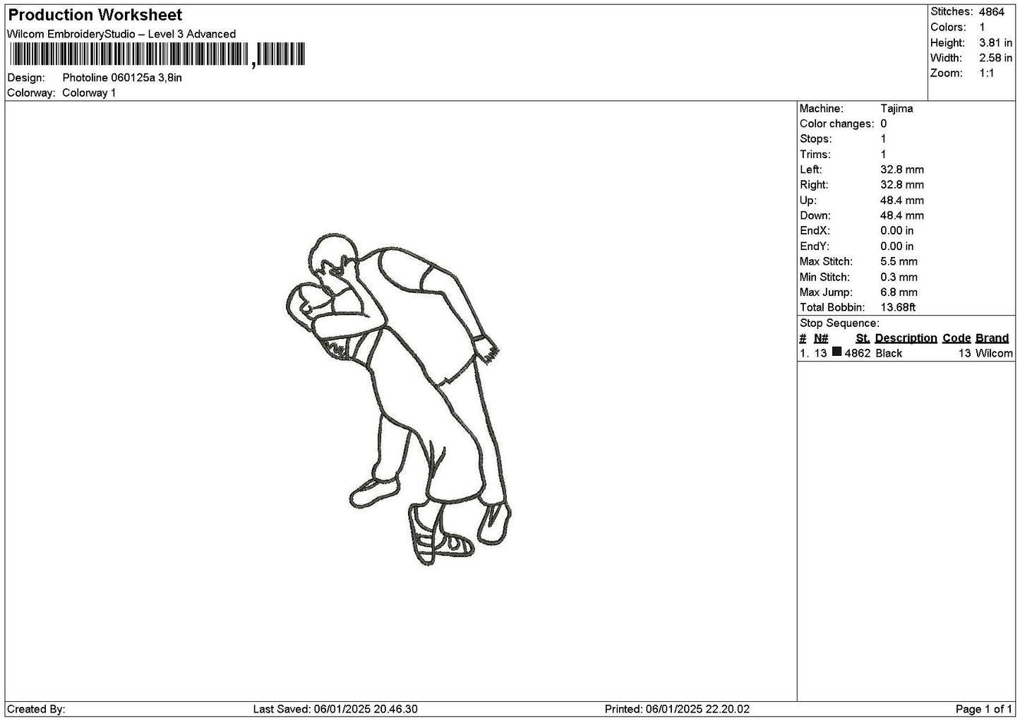 Photoline 0601a Embroidery File 6 sizes