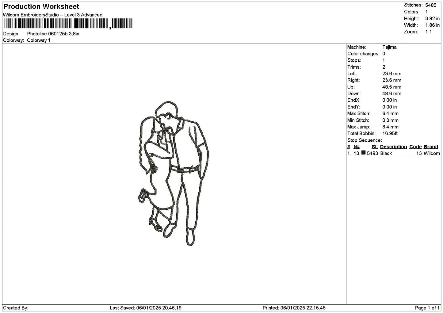 Photoline 0601b Embroidery File 6 sizes