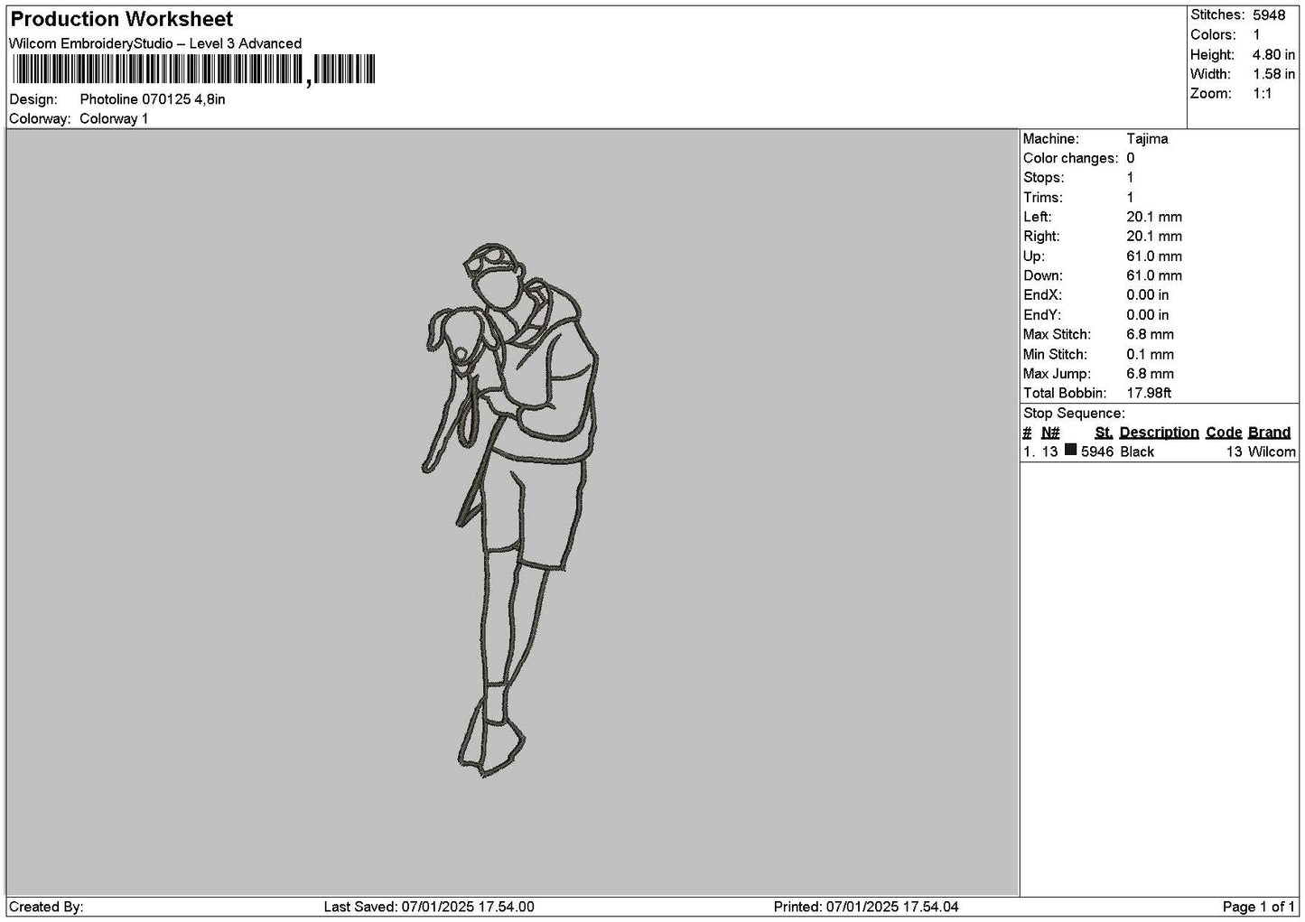 Photoline 0701 Embroidery File 6 sizes