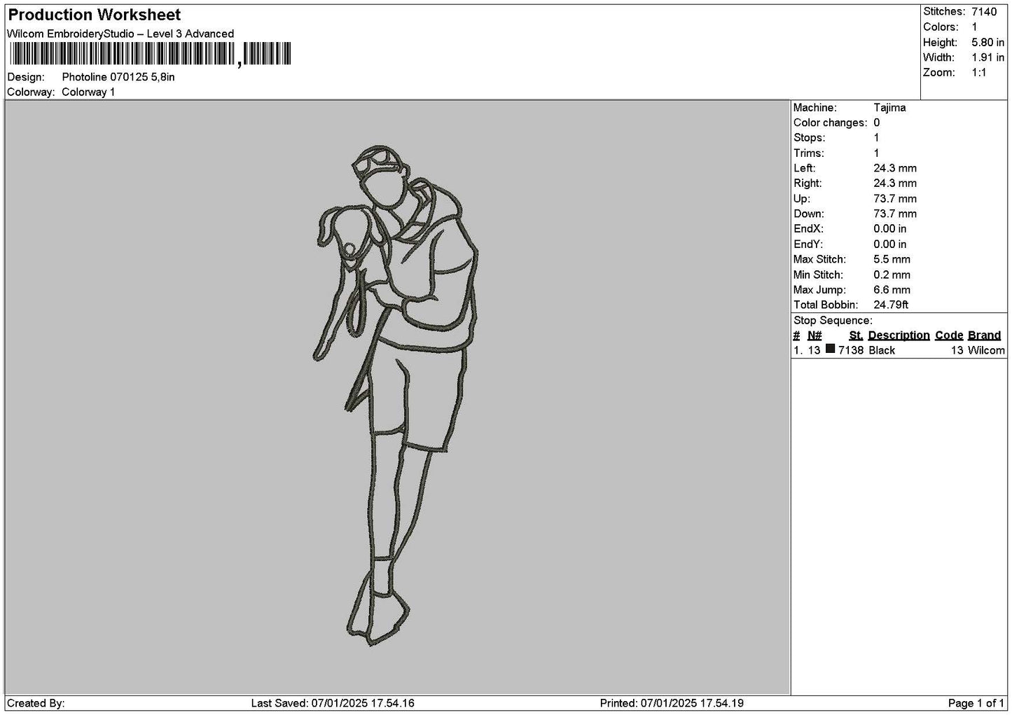 Photoline 0701 Embroidery File 6 sizes