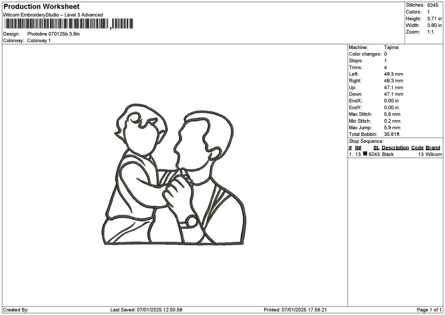 Photoline 0701b Embroidery File 6 sizes