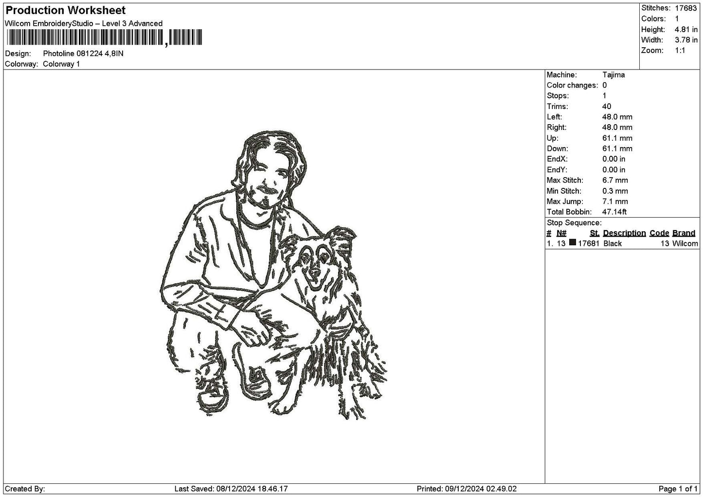 Photoline 0812e Embroidery File 6 sizes