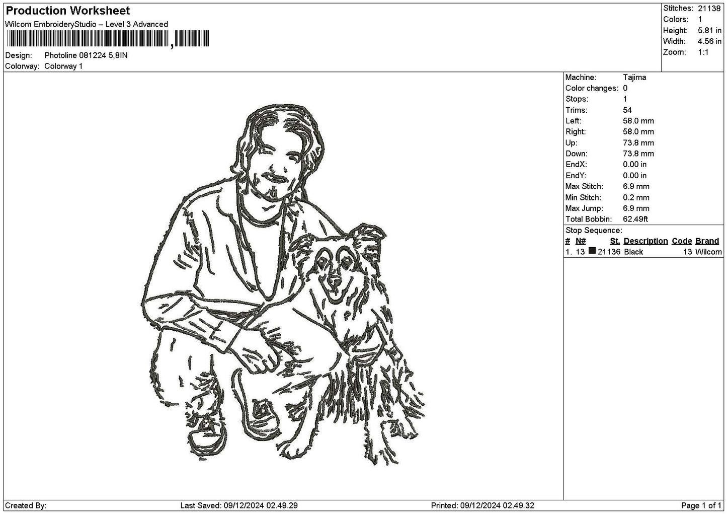 Photoline 0812e Embroidery File 6 sizes