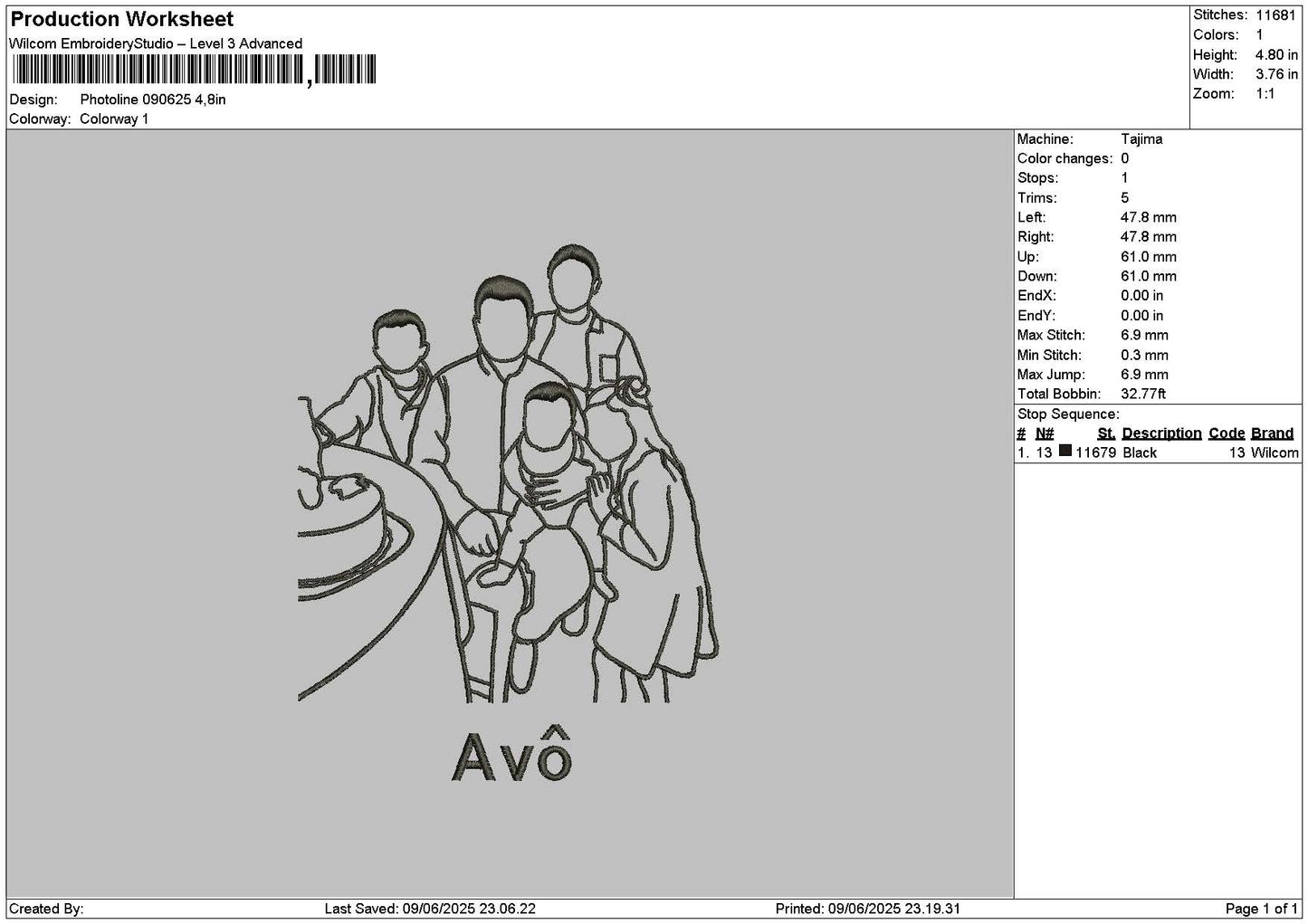 Photoline 0906 Embroidery File 6 sizes