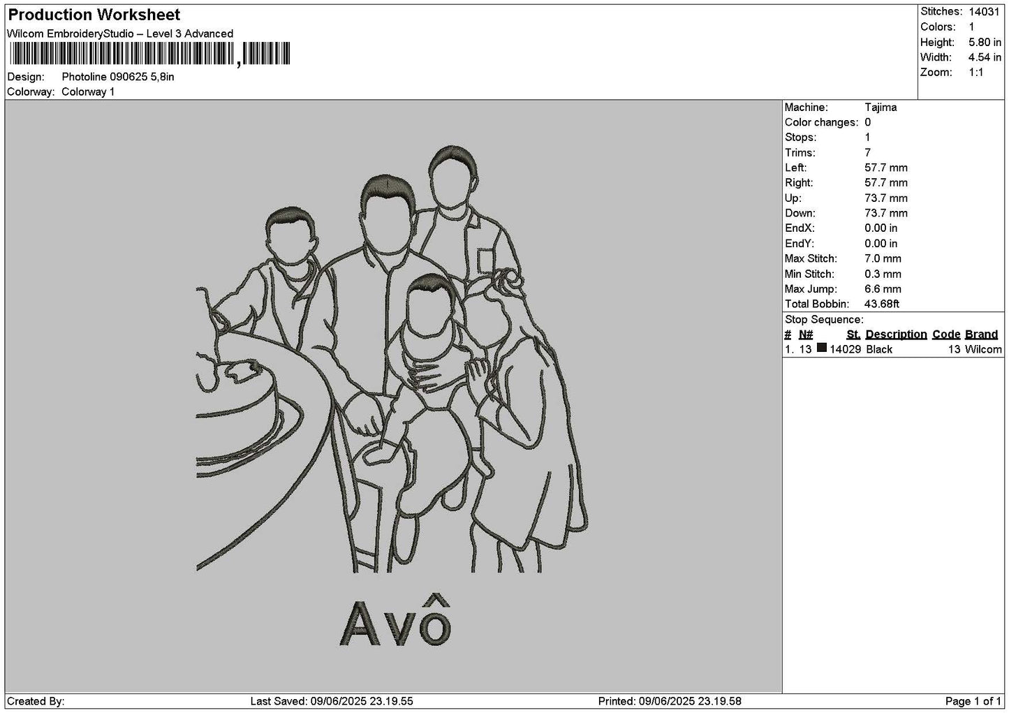 Photoline 0906 Embroidery File 6 sizes