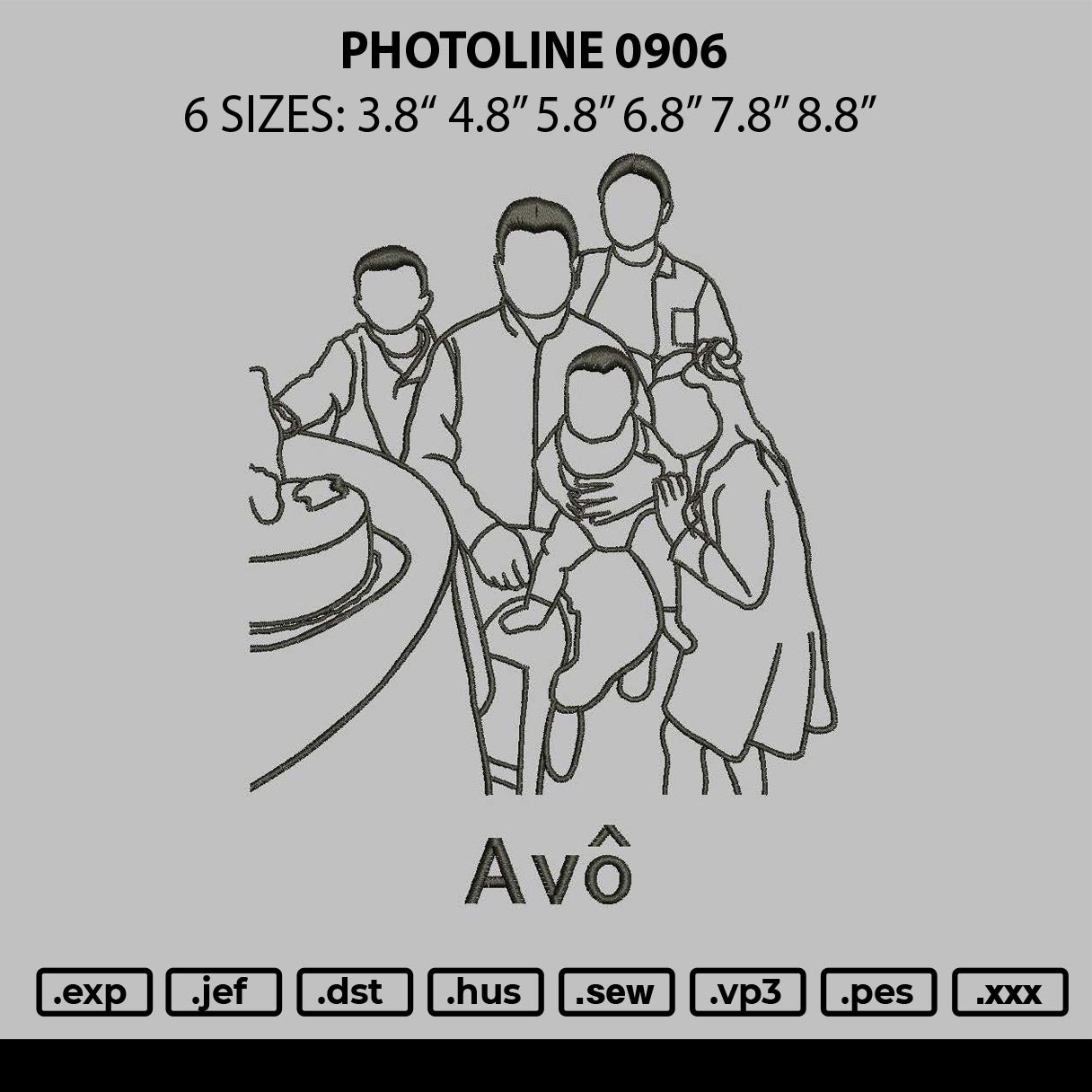 Photoline 0906 Embroidery File 6 sizes