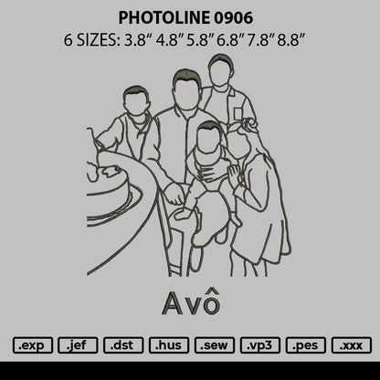 Photoline 0906 Embroidery File 6 sizes