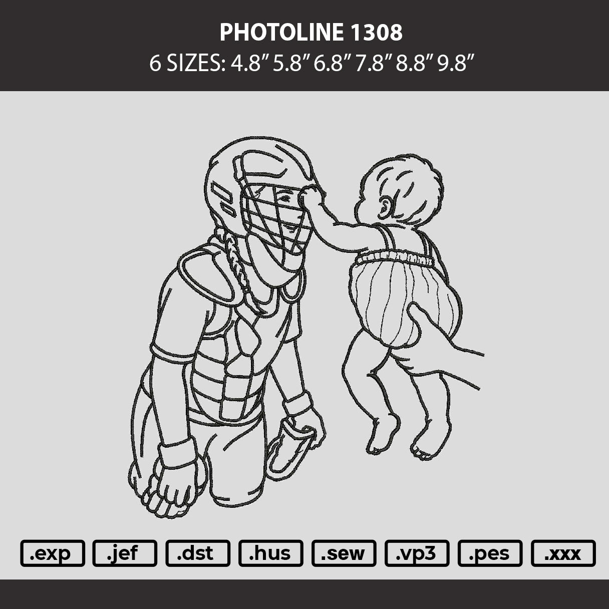 Photoline 1308 Embroidery Machine Design File 6 sizes