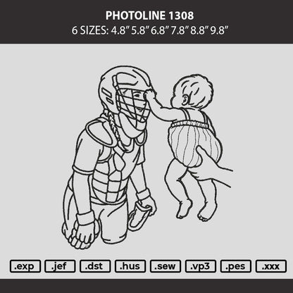 Photoline 1308 Embroidery Machine Design File 6 sizes