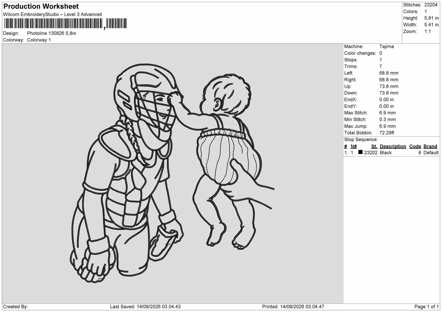 Photoline 1308 Embroidery Machine Design File 6 sizes