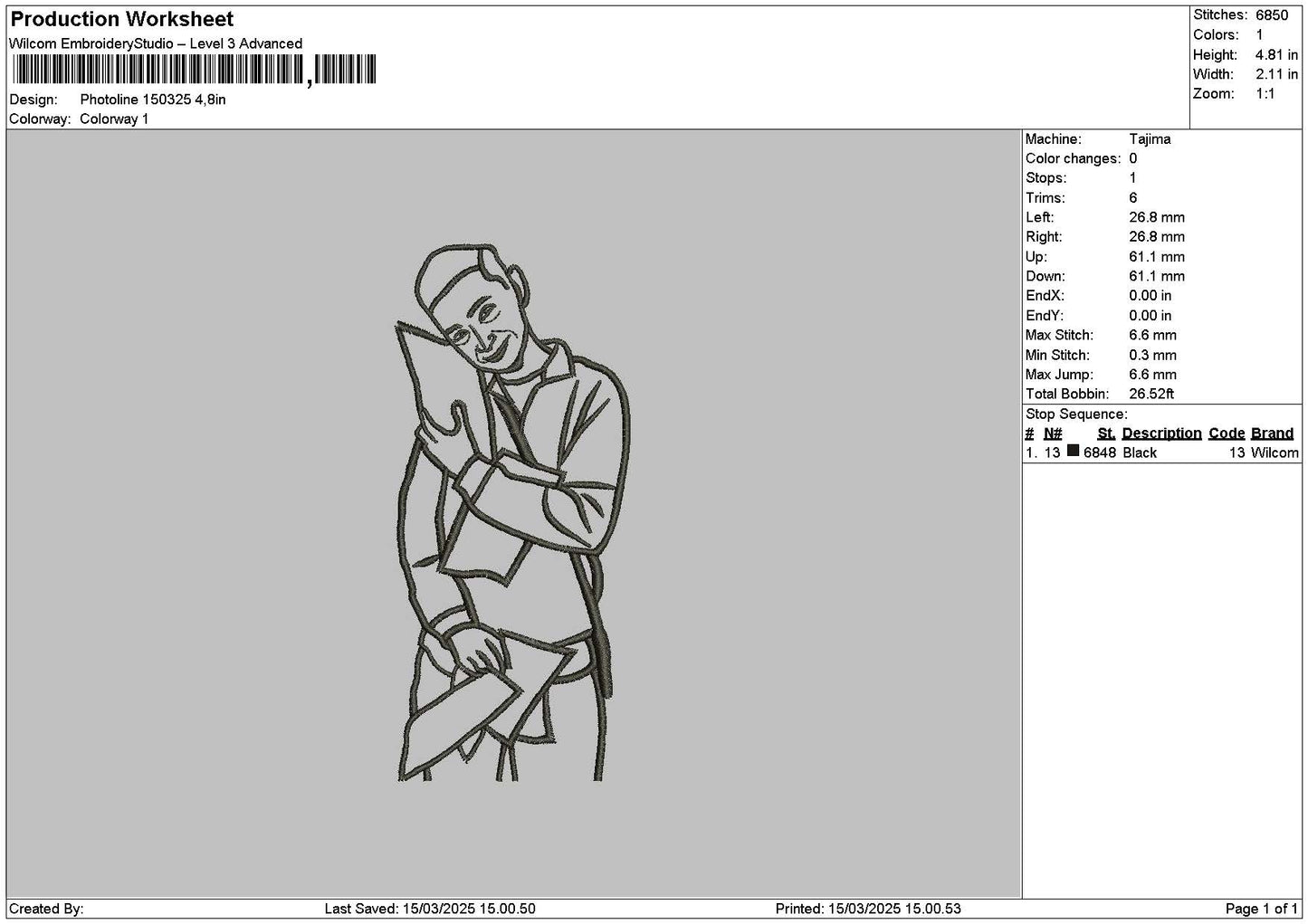 Photoline 1503 Embroidery File 6 sizes