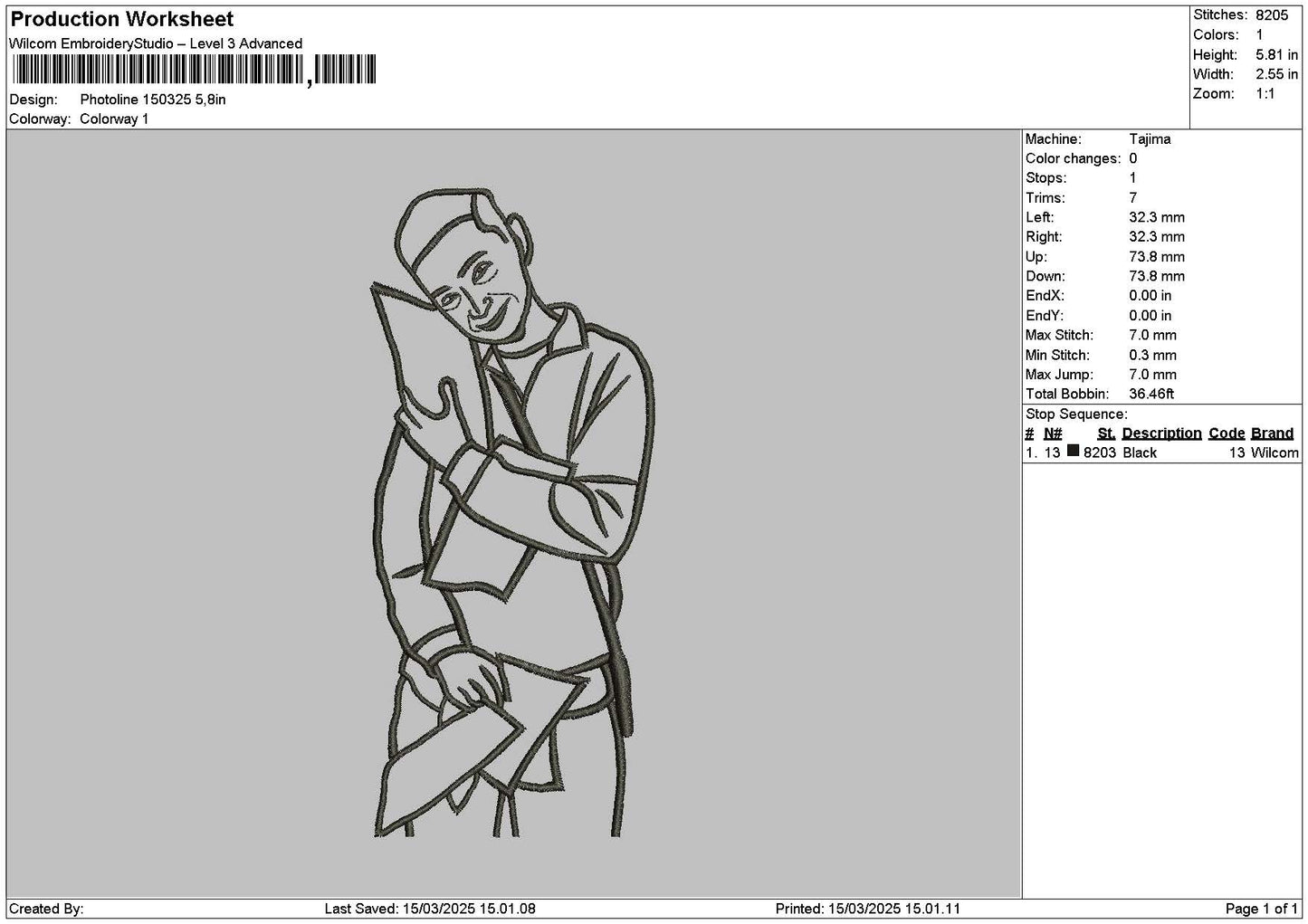 Photoline 1503 Embroidery File 6 sizes