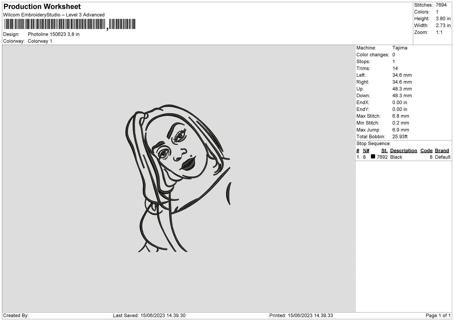 Photoline 1506 Embroidery File 6 sizes