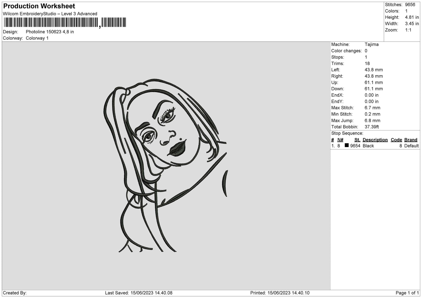Photoline 1506 Embroidery File 6 sizes
