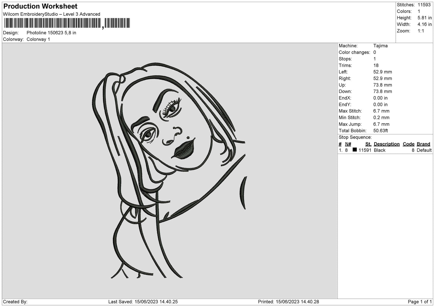 Photoline 1506 Embroidery File 6 sizes